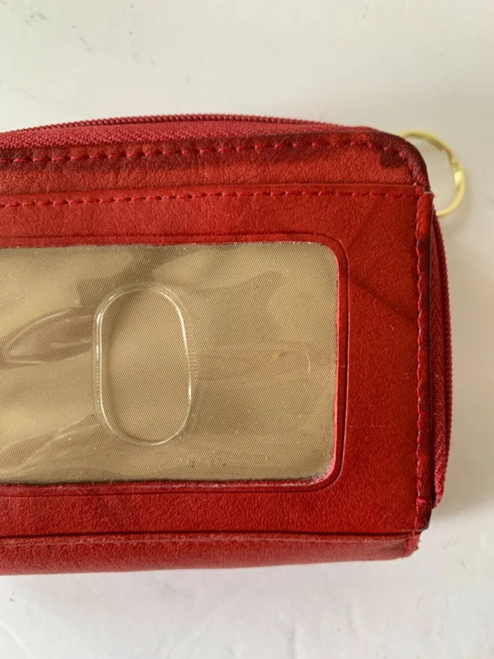 JULIA BUXTON HEIRESS COLLECTION GENUINE LEATHER RED WALLET WITH KEYCHAIN